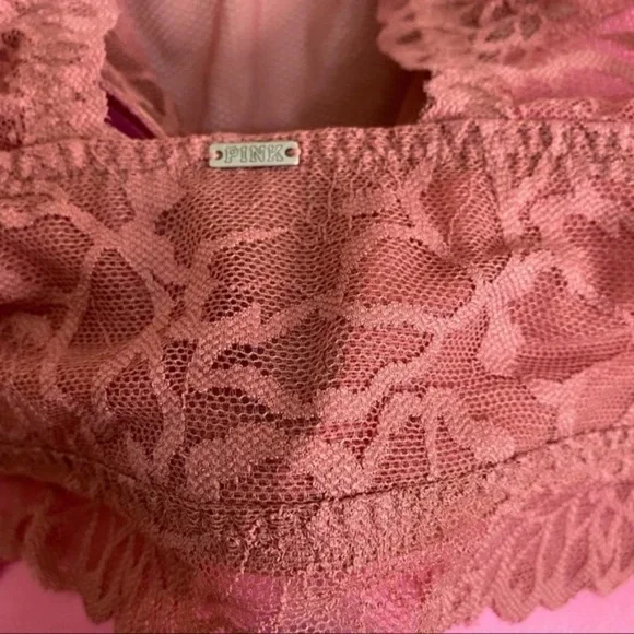VS PINK High Neck Floral Lace Bralette L-DD - Picture 7 of 10